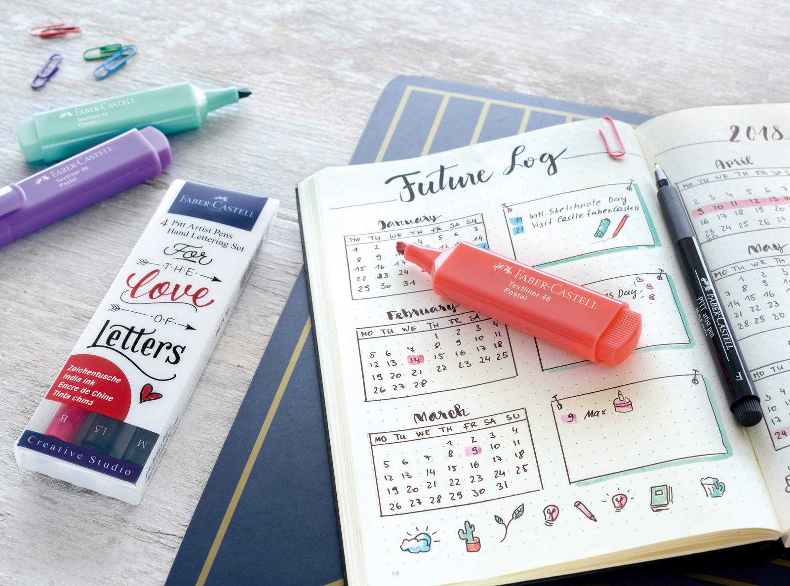 Faber-Castell 4 Pitt – 4 India Ink Metallic Markers In –