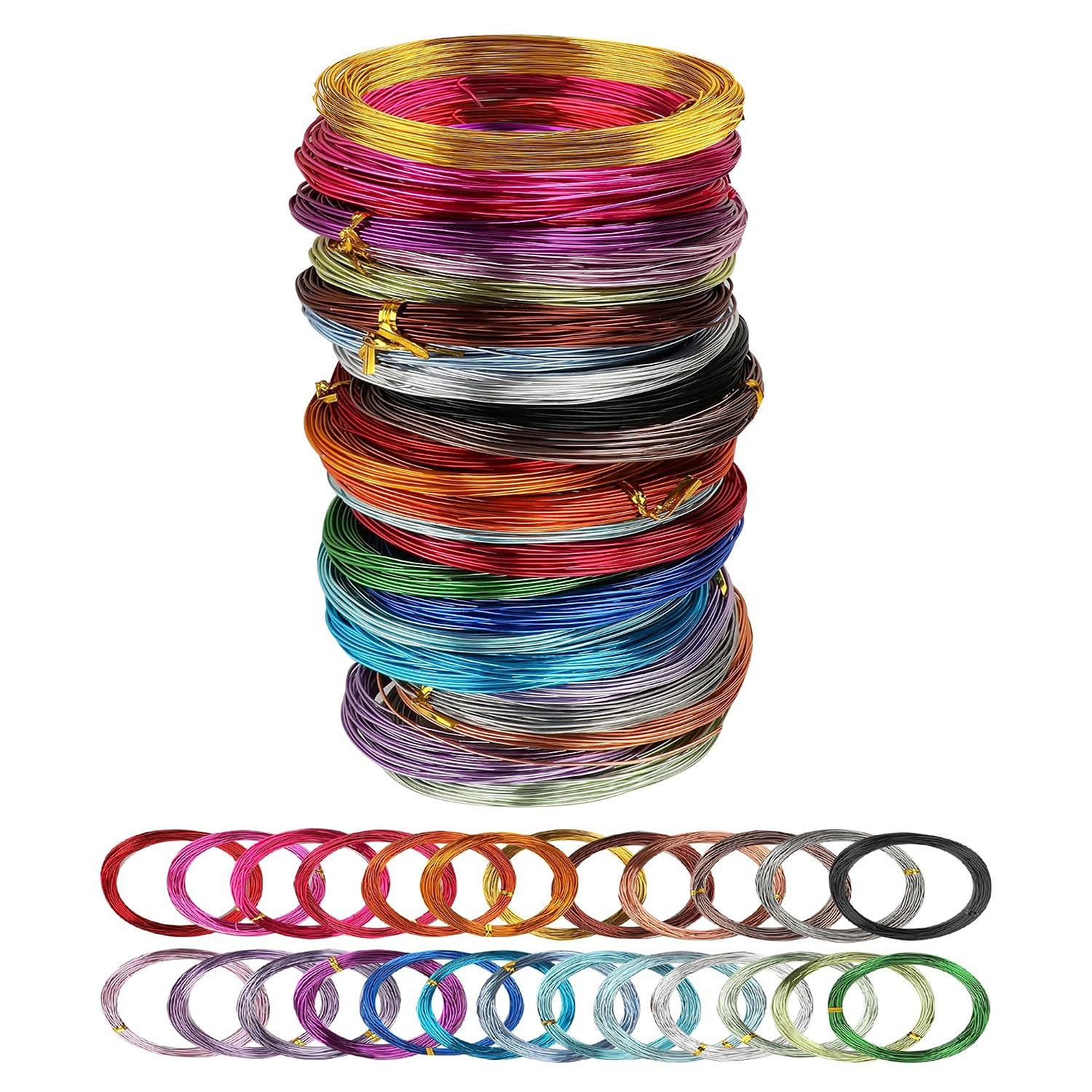 25 Rolls 800 Feet Colored Aluminum Craft Wire, 18 Gauge 1Mm Flexible Aluminum Ar