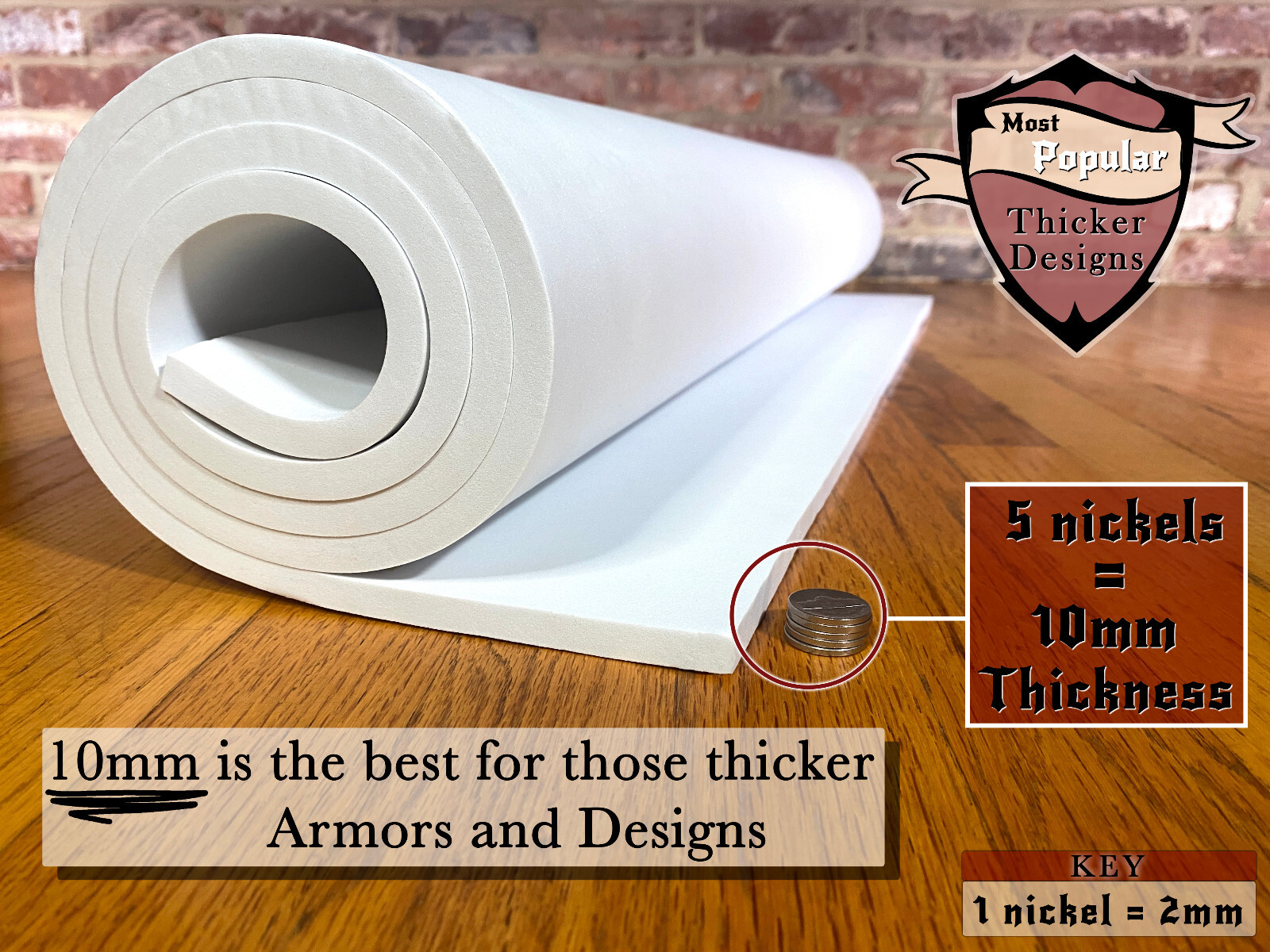 10mm EVA Foam Cosplay White 14 x 39 inch Sheet Ultra High Density *Free Shipping