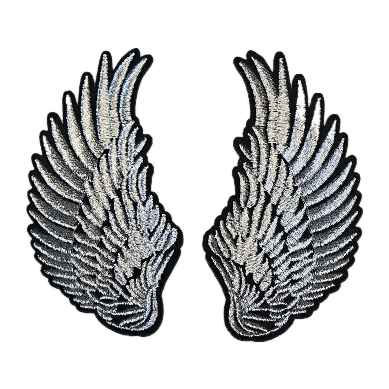 2pc Silver Wings Patch – Angel Wings Patch – Embroidered Iron On Patches