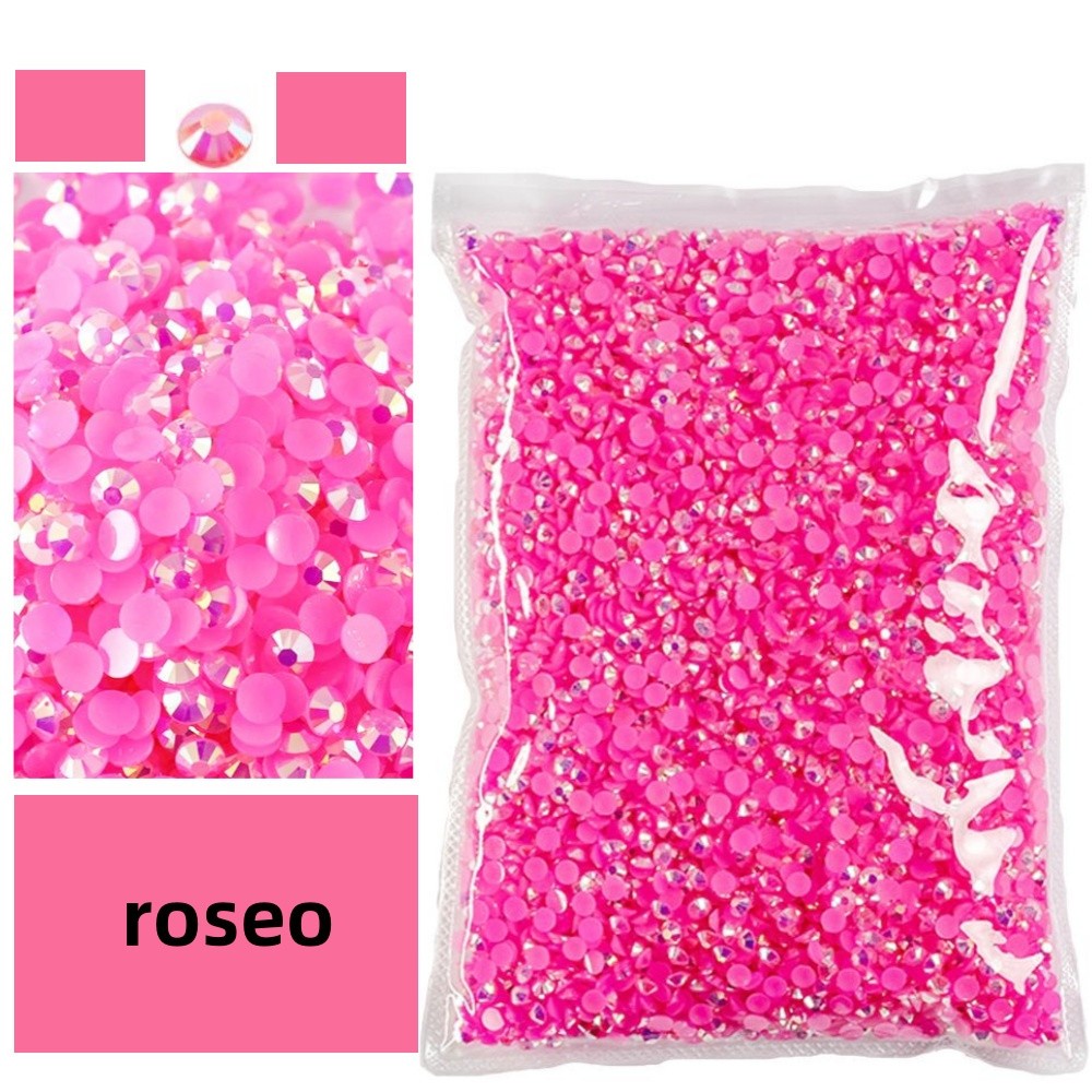 Bulk 2-6mm Jelly AB Resin Non Hot Fix Rhinestones Flat Back