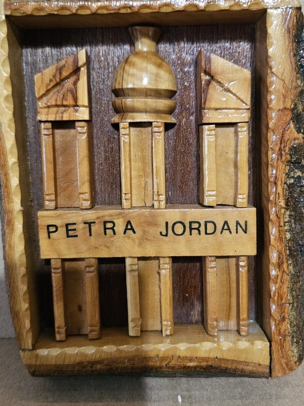 PETRA JORDAN Wood Live Edge Wall Decoration Hand Carved 7.5x6x1.5in