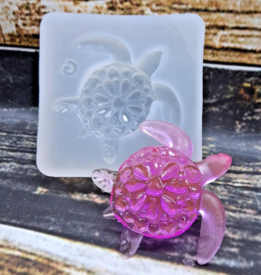Handmade Diamond HEART Turtle Mold G For Resin TURTLE G -MOLD ONLY-