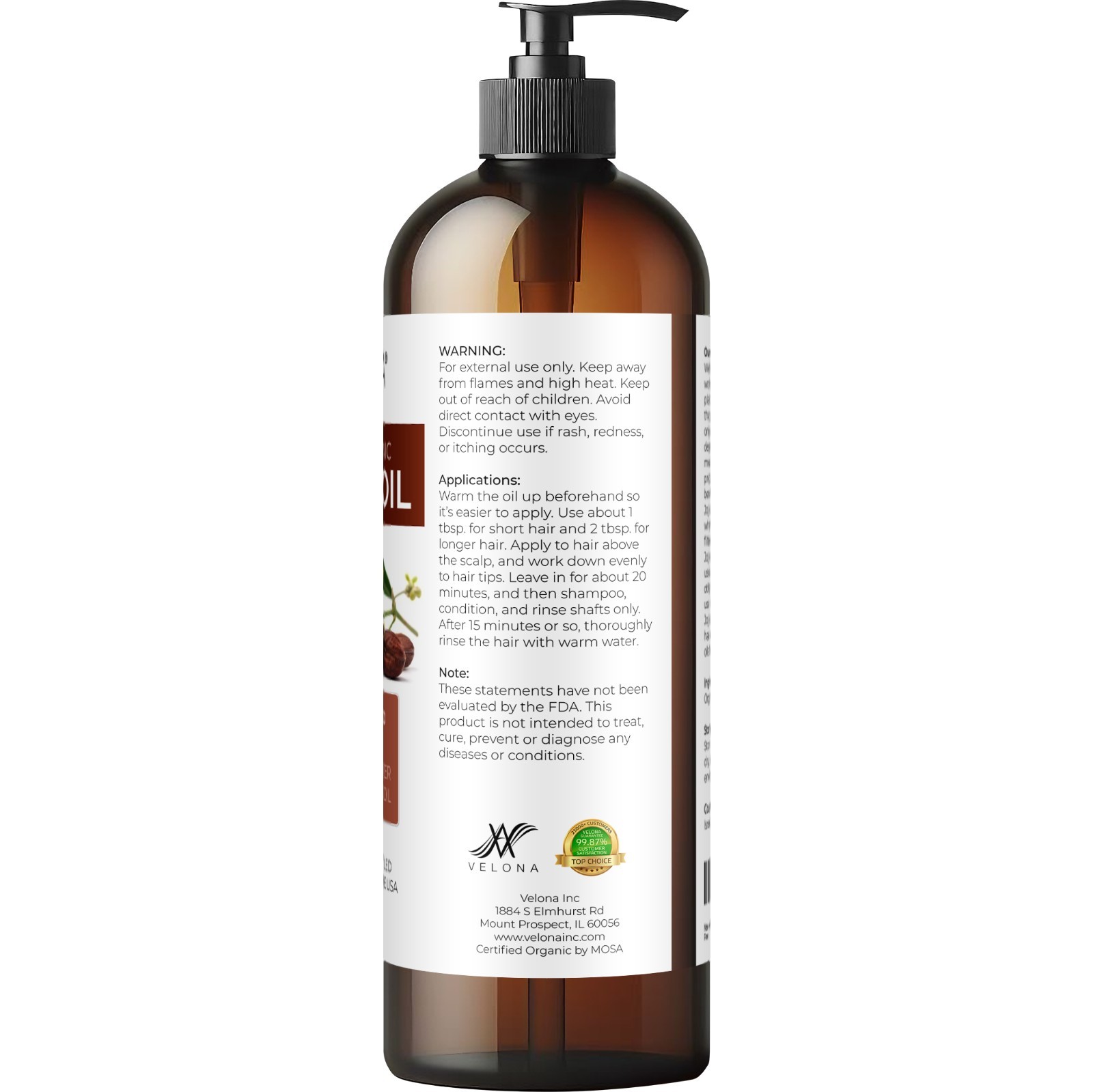 Velona Jojoba Oil USDA Certified Organic 2oz-7lb Golden Unrefined Cold Pressed