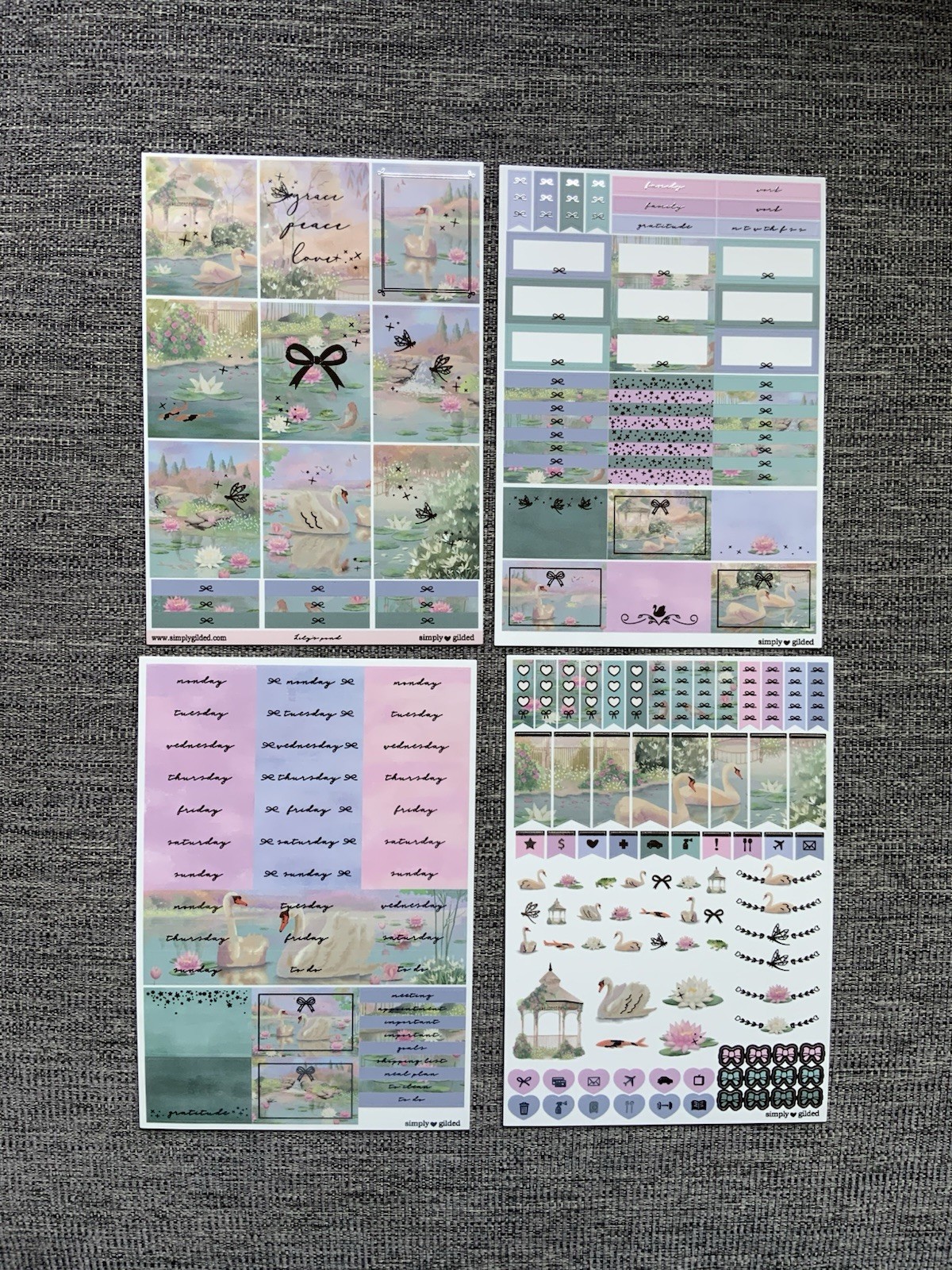 Simply Gilded Lily‘s Pond deluxe Sticker Kit Planner and pen Journaling