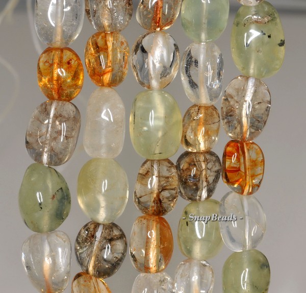 18X11-12X9MM MIX QUARTZ GEMSTONE NUGGET LOOSE BEADS 7.5inch