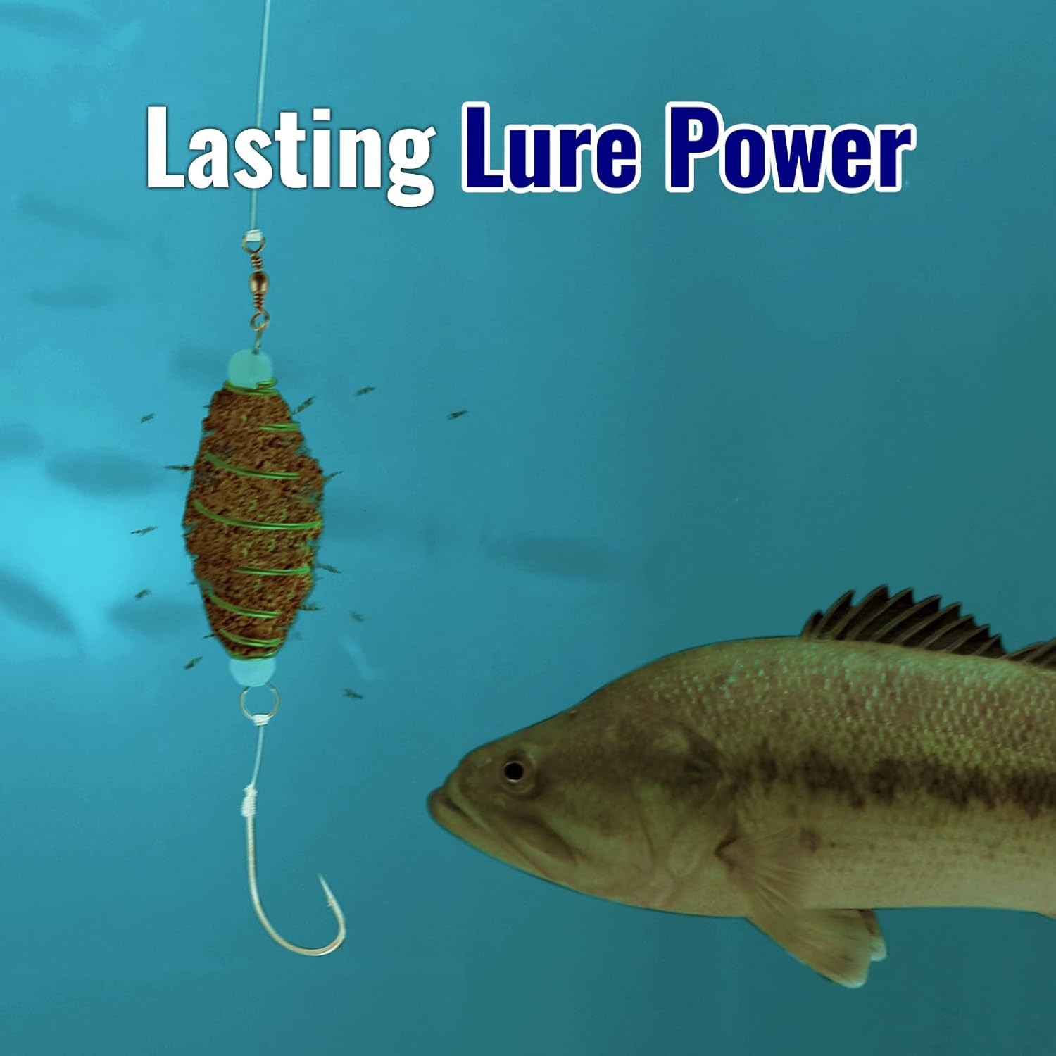 30PCS Fishing Bait Cage Luminous Chum Basket Rig 3.1″, Gold &