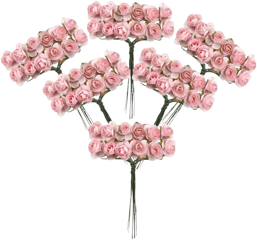 120 pcs Mini Paper Flowers,Mulberry Paper 1/2″ Artificial Rose Flower with St…