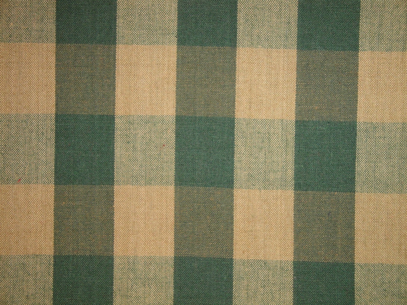 DARK Green And Tea Dye Buffalo Check Cotton Homespun Fabric | Farmhouse Fabric
