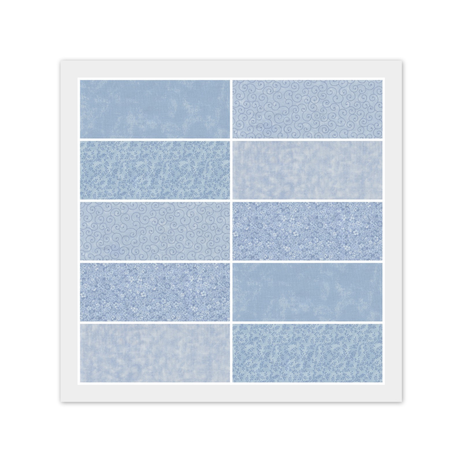Light Blue CHARM PACK: 40) 5″ x 5″ Squares, 100% Quilting Cotton Fabric, Dups