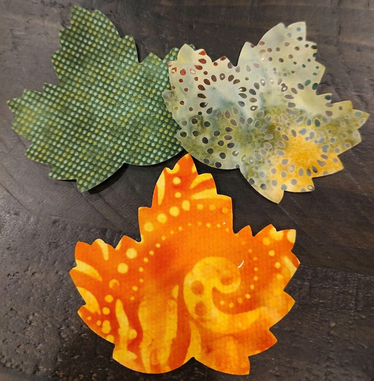 45 Leaf Applique Lot In 4 Shapes And Multiple Fabrics Crafting Embroidery