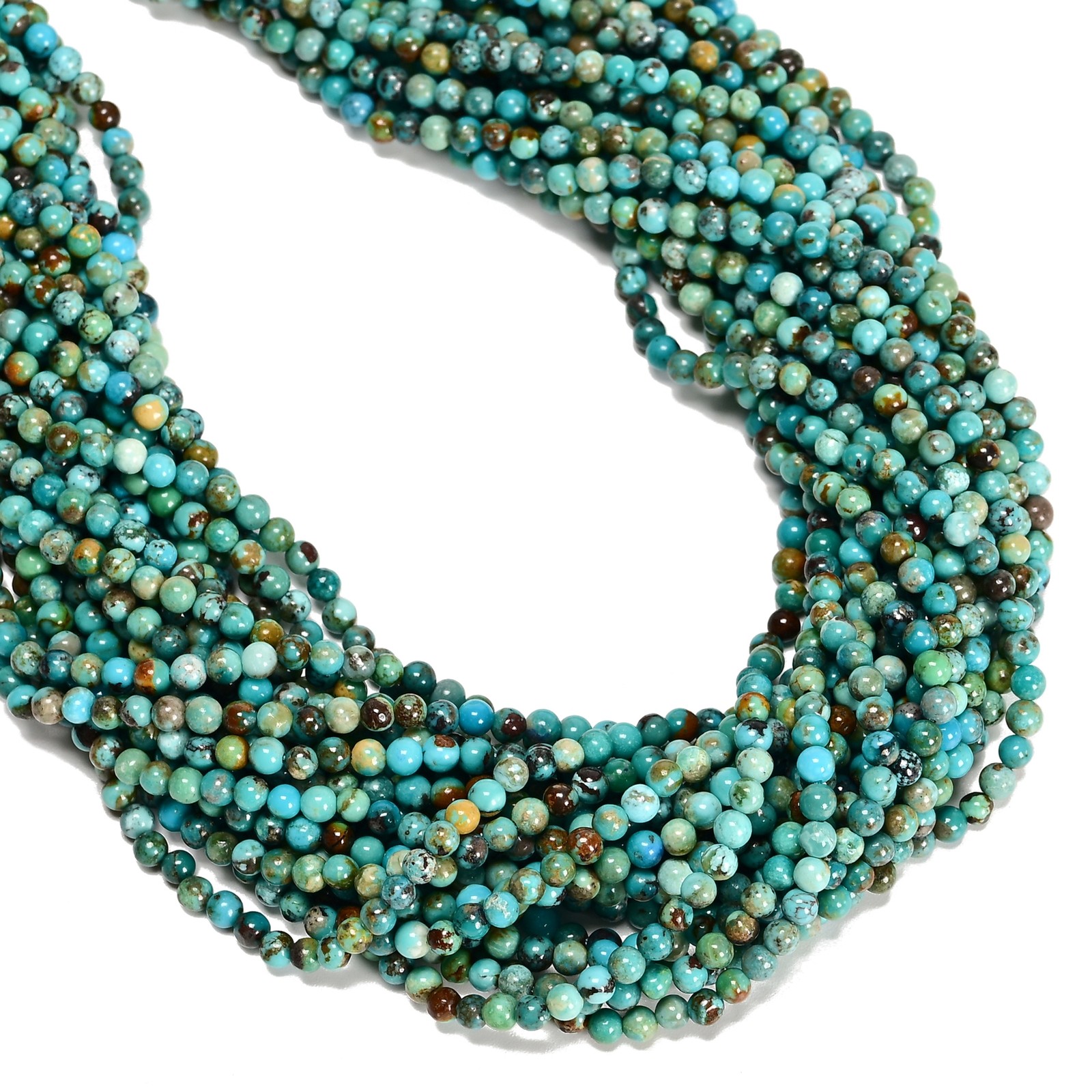 Natural Blue Turquoise Smooth Round Beads Size 3mm 15.5” Strand