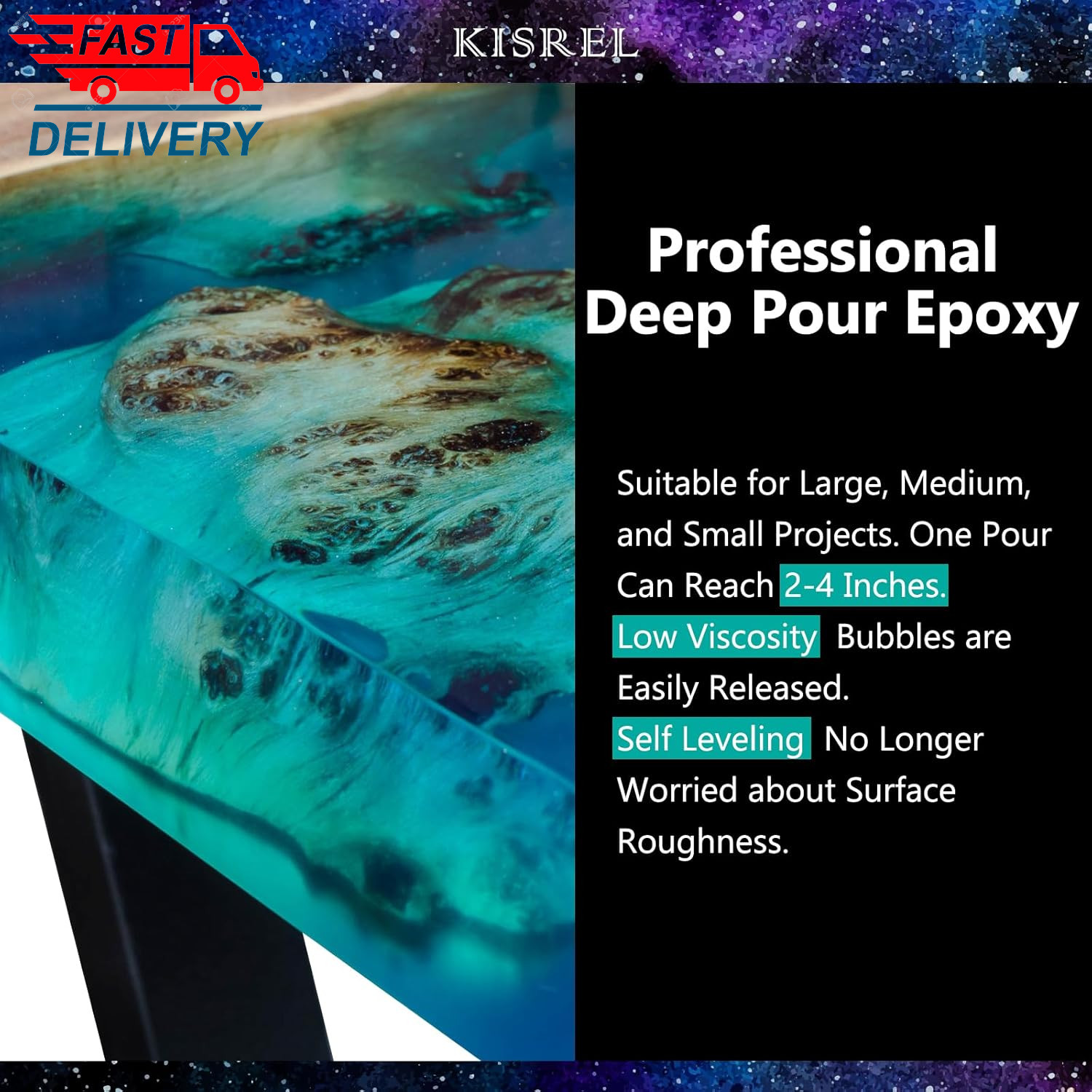 Deep Pour Epoxy Resin, 3 Gallon Resin Epoxy Kit (2:1) for 2-4 Inch Pour 💪👌