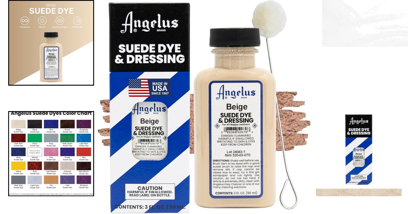 USA-Made 3 oz Beige Suede Dye for Lasting Color – Perfect for Shoes & Jackets