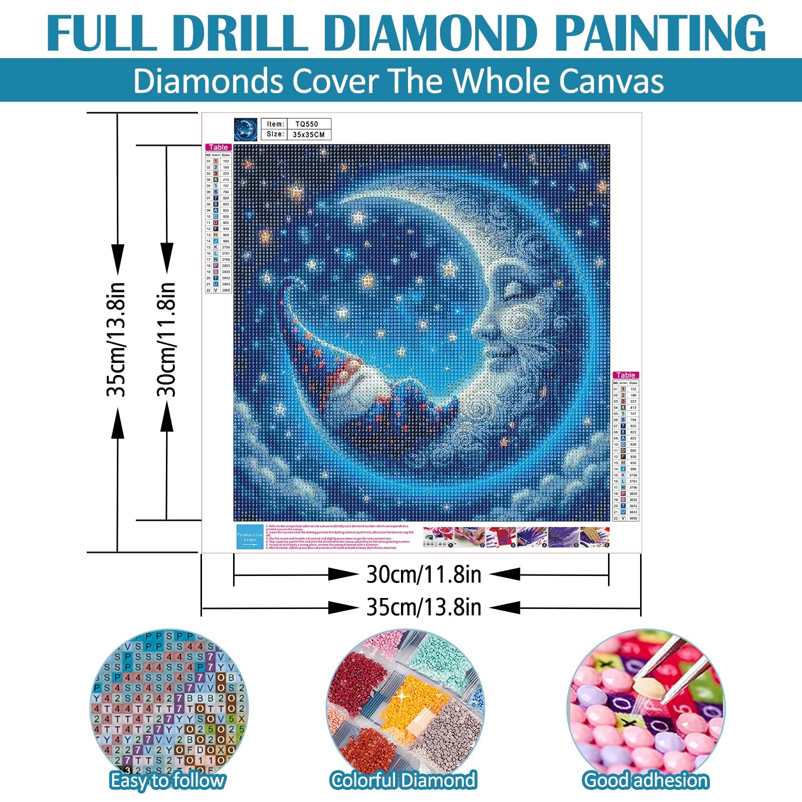 VCLKDIY Gnome Moon Star Diamond Art Kits for Adults, 5D
