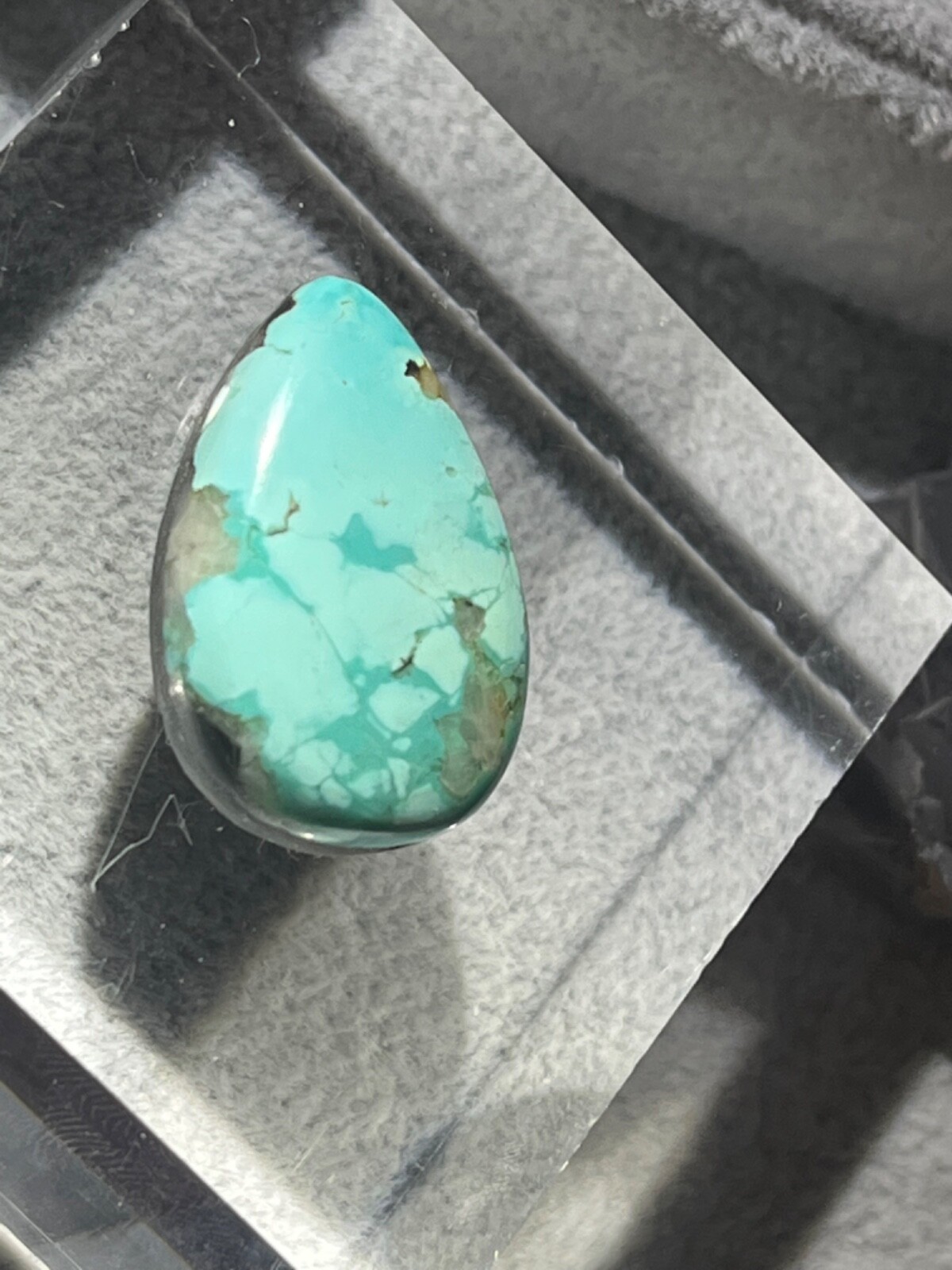 Blue Moon Turquoise 20.85 ctw Pear tear drop Cabochon. Tonopah, Nevada USA mined