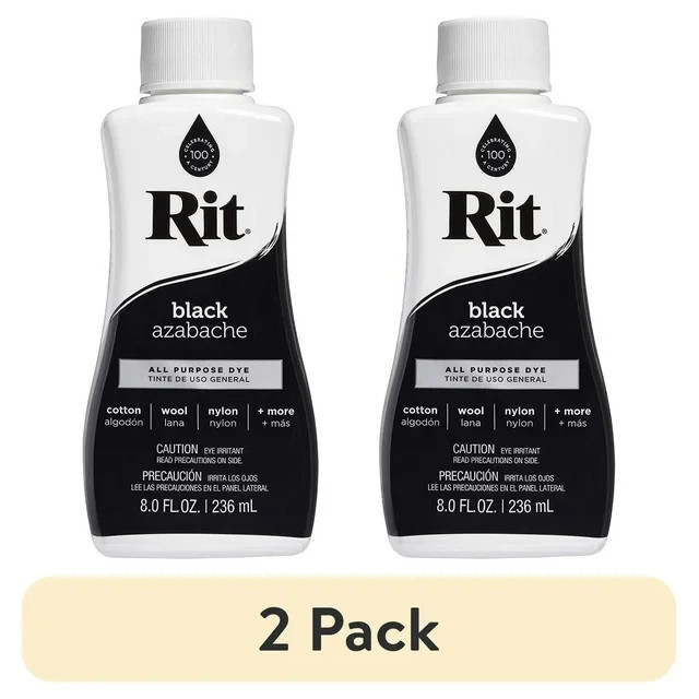 (2 Pack) Rit All Purpose Liquid Dye Black 8 fl oz – Premium Quality