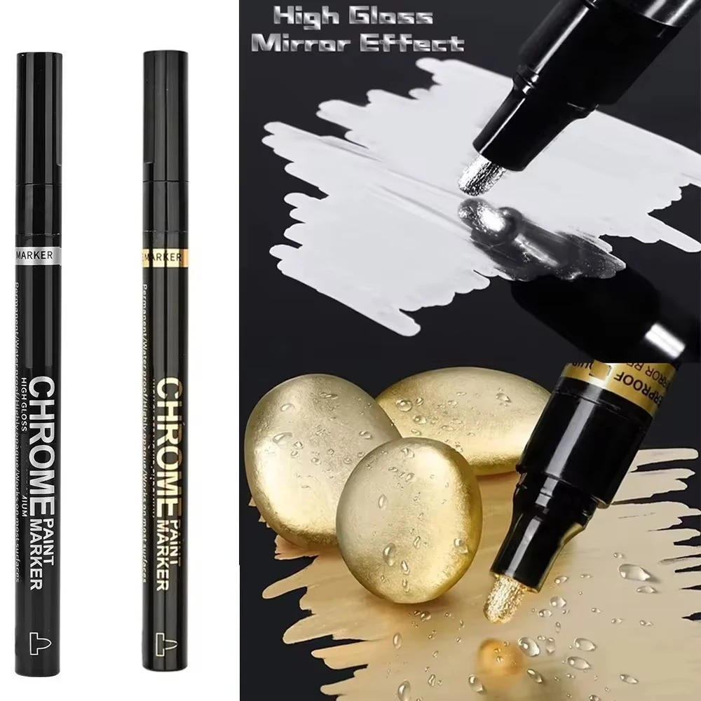 Liquid Chrome Markers Set, Permanent Mirror Pens for Plastic, Metal, Art