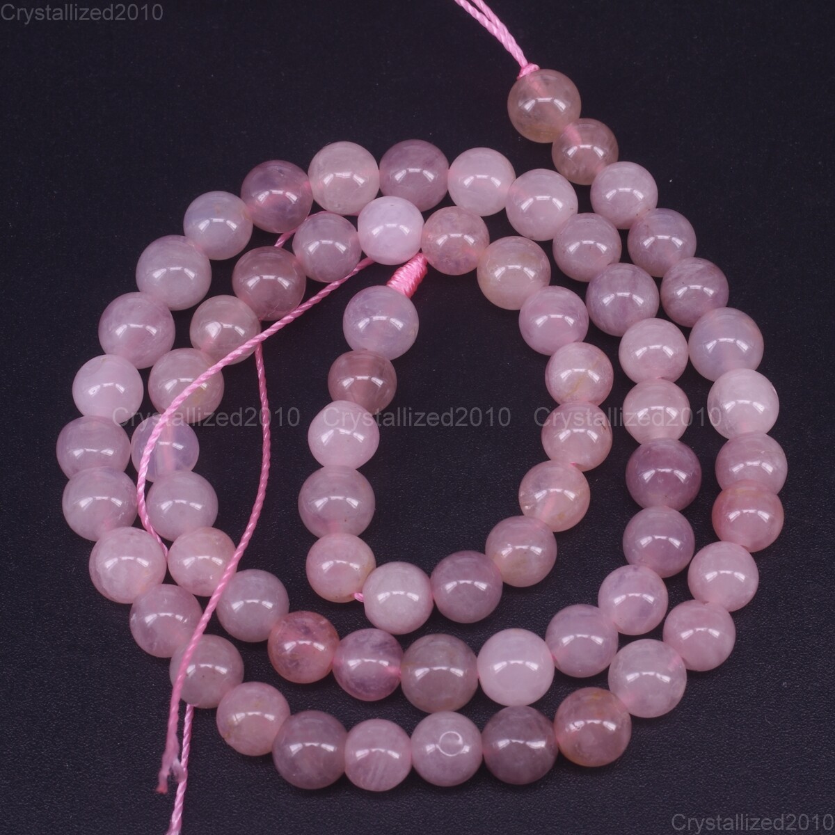 Natural Purple Madagascar Rose Quartz Gemstone Round Beads 6mm 8mm 10mm 15.5″