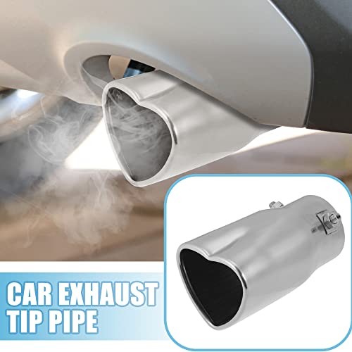 Car Exhaust Tip Pipe 2.36″ Inlet 2.72″x2.32″ Outlet Heart Shaped Exhaust Tail