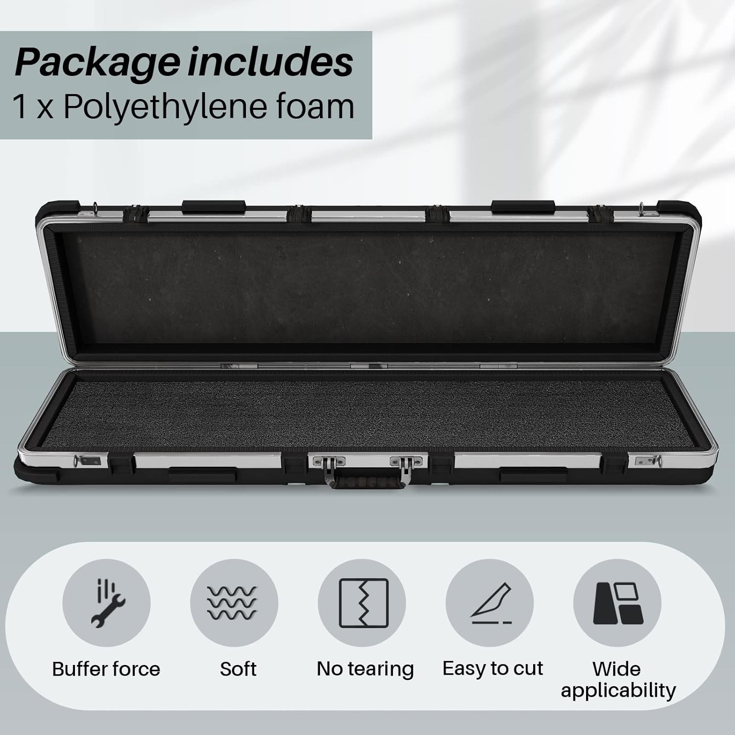 Ramede Foam Sheet 54x16x1 Customizable Polyethylene Insert Pad Black