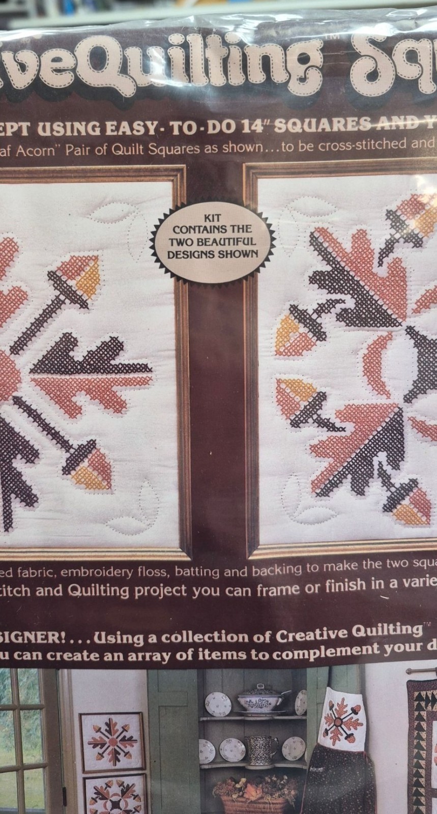 Paragon Creative Quilting Squares Kit Oak Leaf Acorn Cross Stitch Needle Craft