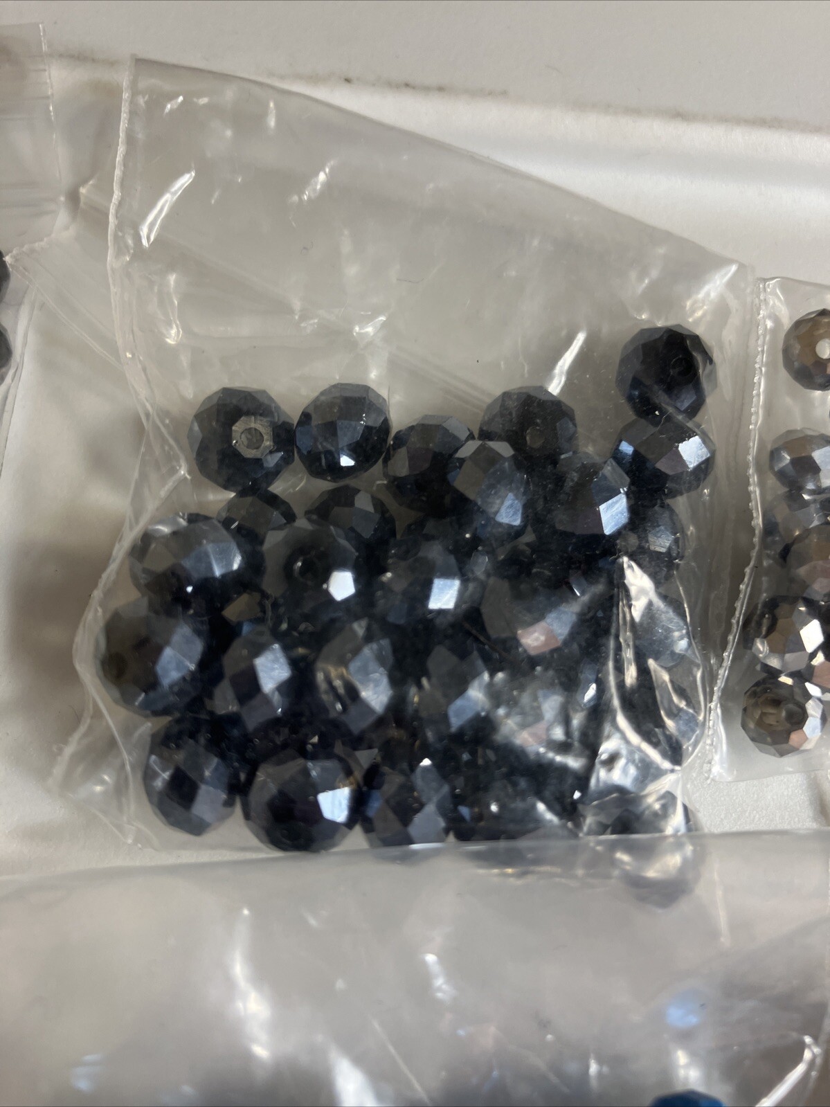 Lot of Crystal Vintage Beads Black Grey Matalic Aurora Borealis
