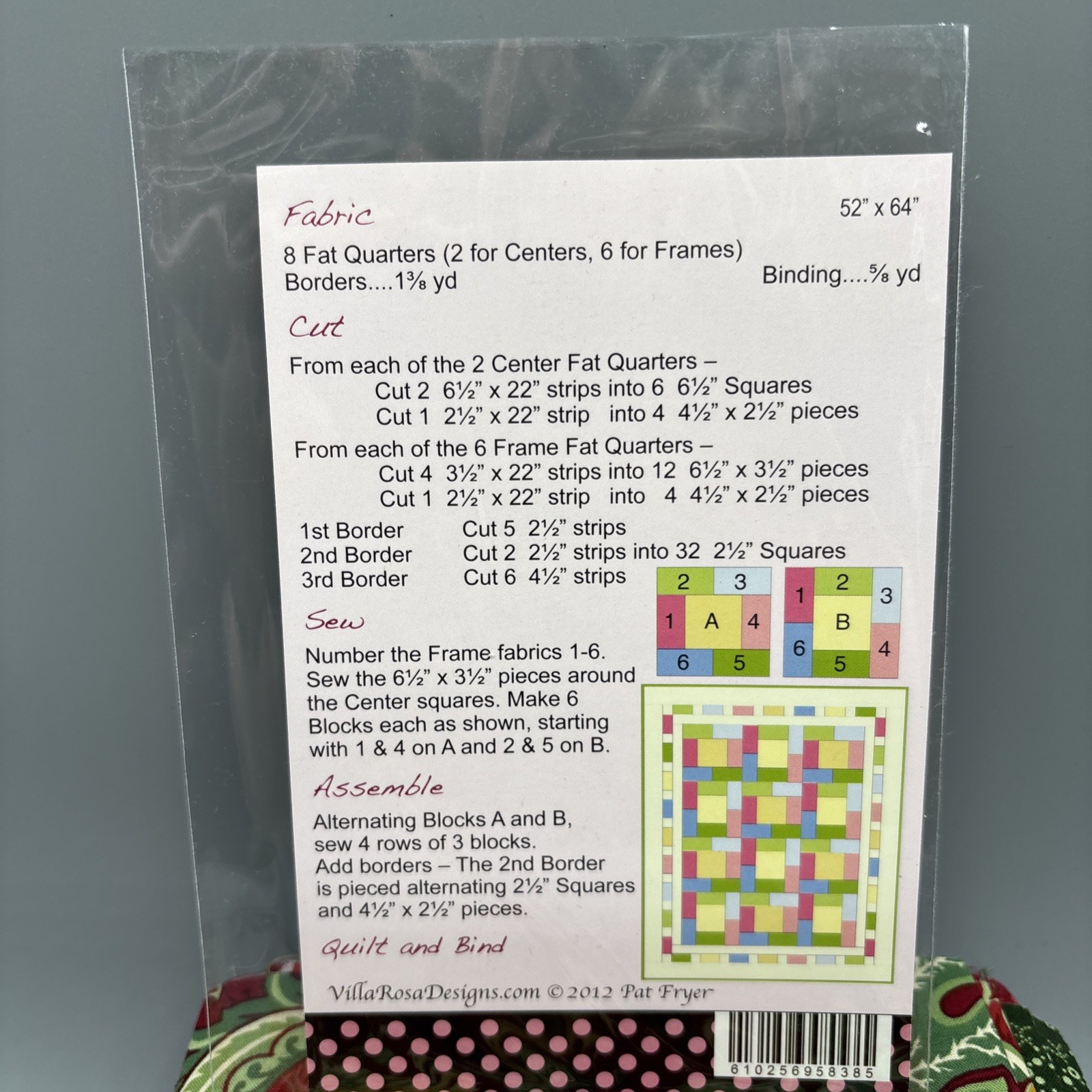 Quilt Kit – Villa Rosa Designs Crimson Glory 52” X 64” Quilt