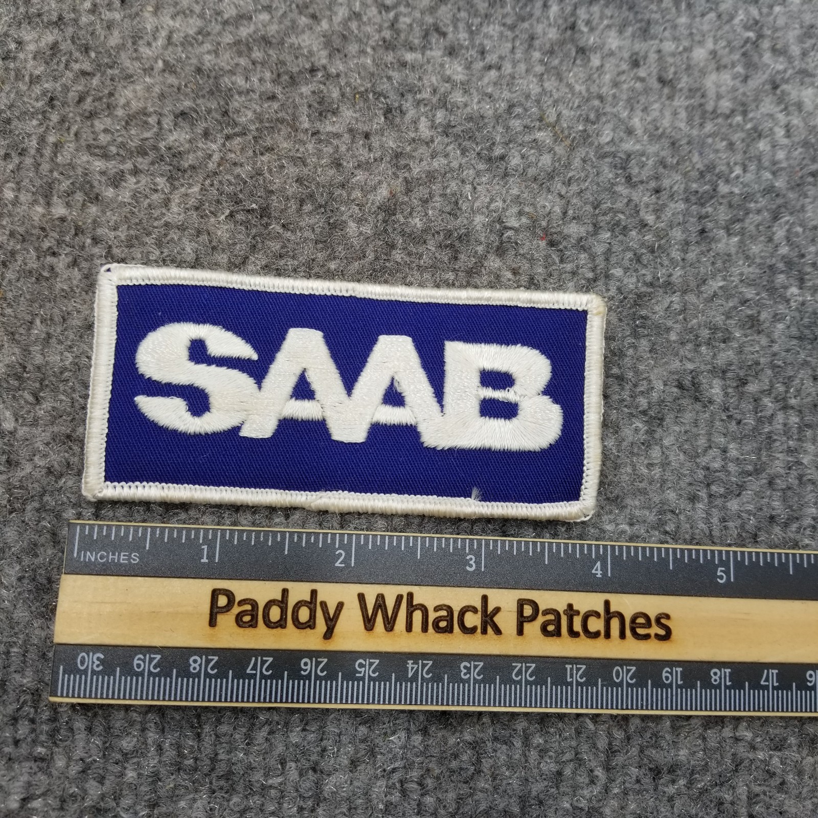 Vintage SAAB Patch Car Auto 80s Stained T7