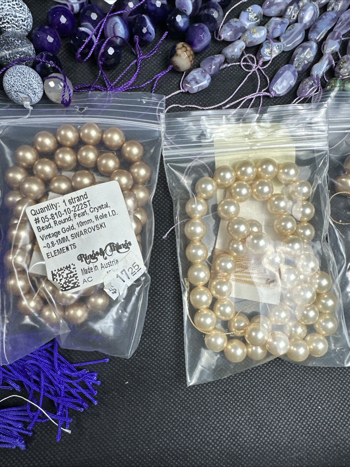Lot of Fine Jewelry Strands Of Beads,Spacers, Pearls, Pyrite, Fire Agate & Other