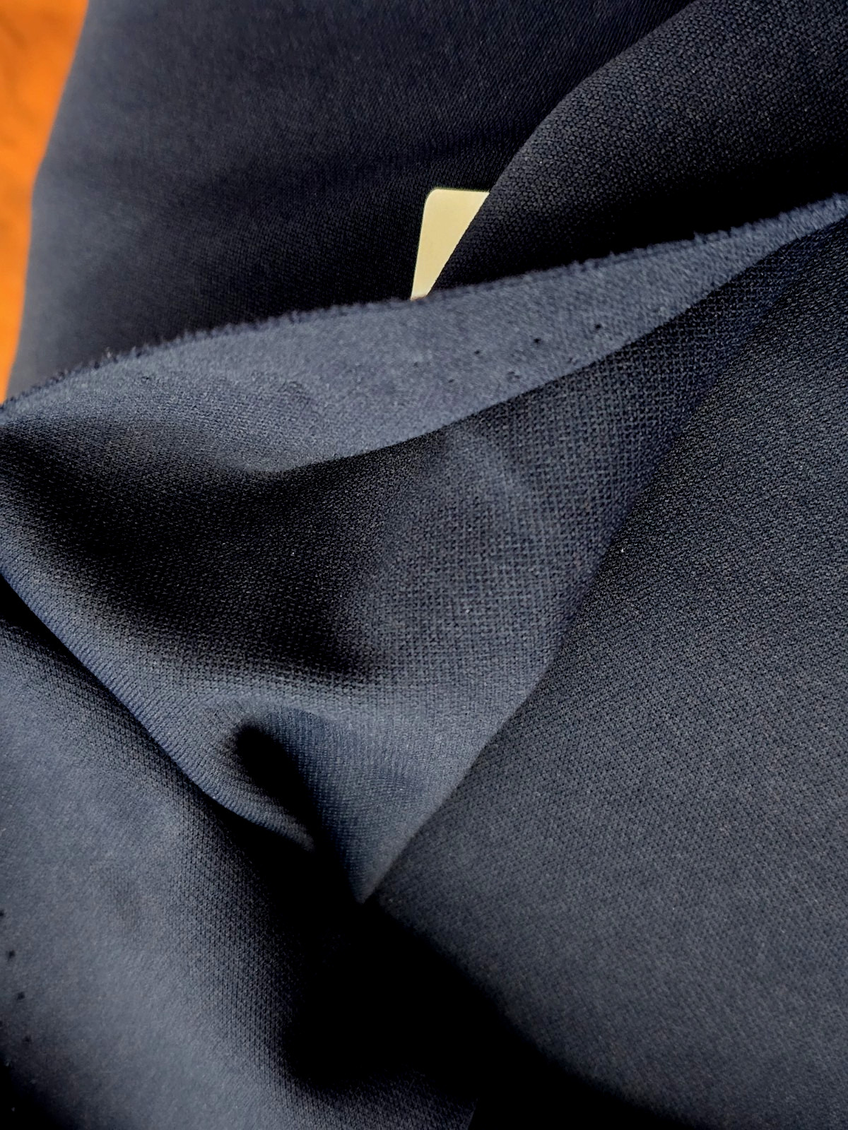 10 yd Vintage Silky Lightweight Polyester Sewing Fabric Solid Blue black paisley