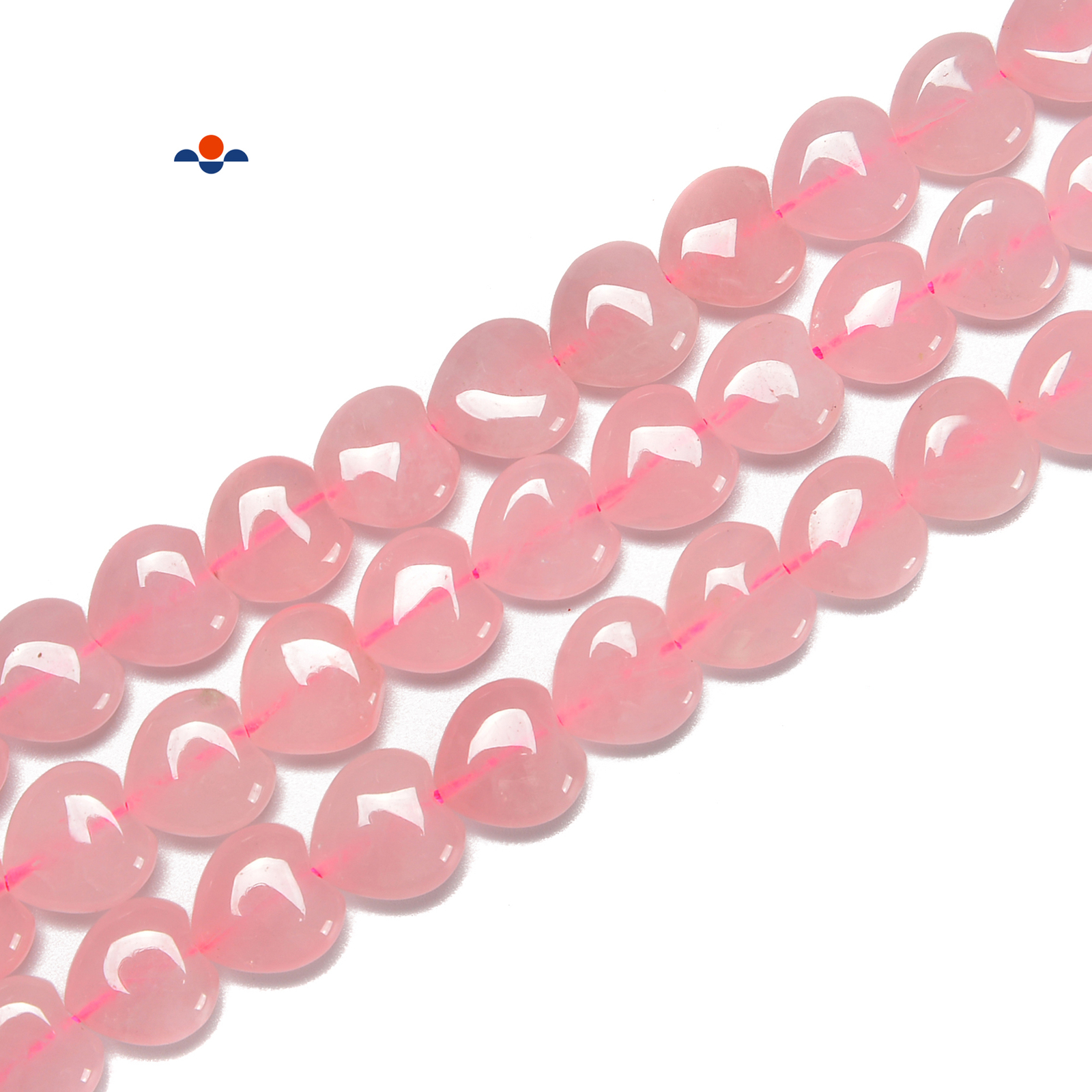 Rose Quartz Heart Shape Beads Size 8mm 10mm 12mm 15.5” Strand