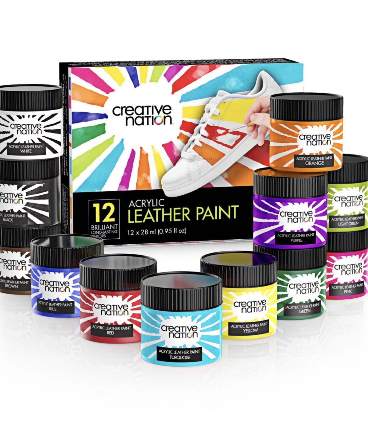 Creative Nation Leather Paint Set Sealed 12 Colors 28ml Sneaker Shoe Custom Kit