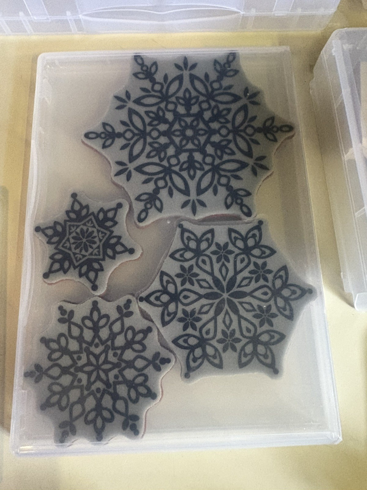 38 Assorted Rubber Stamps With 4 None Cubes, 3 Color Box Ink Cubes. **See Pics