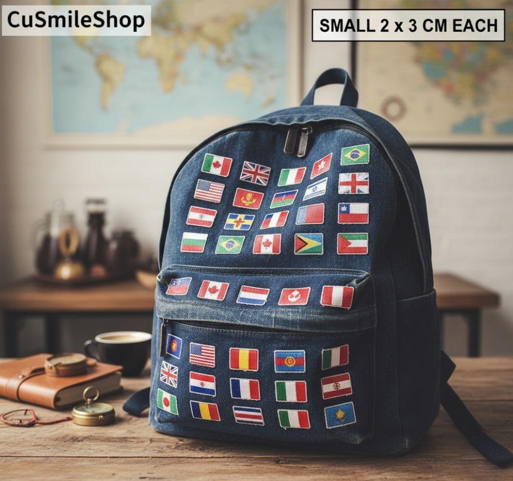 Flags of All Nations Embroidered Patch Uniform 2×3 cm Embroidery Custom Banner