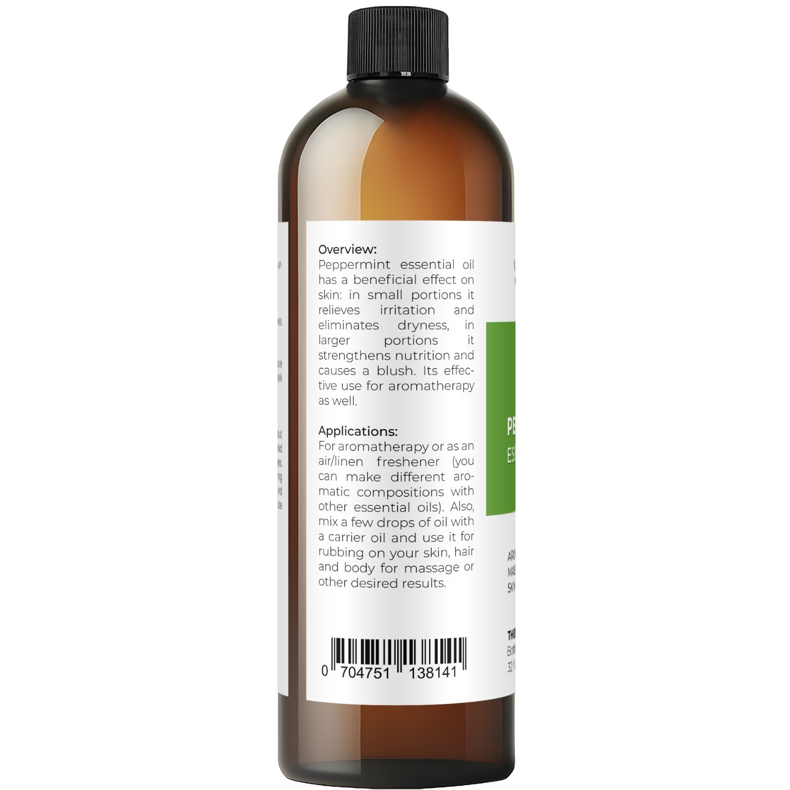 Peppermint Essential Oil by Velona 0.5 – 32 Fl Oz Therapeutic Grade Aromatherapy