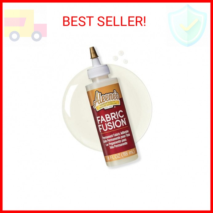 Aleene’s Fabric Fusion Glue 4 oz, Permanent and Washable Adhesive, No-Sew Fabric