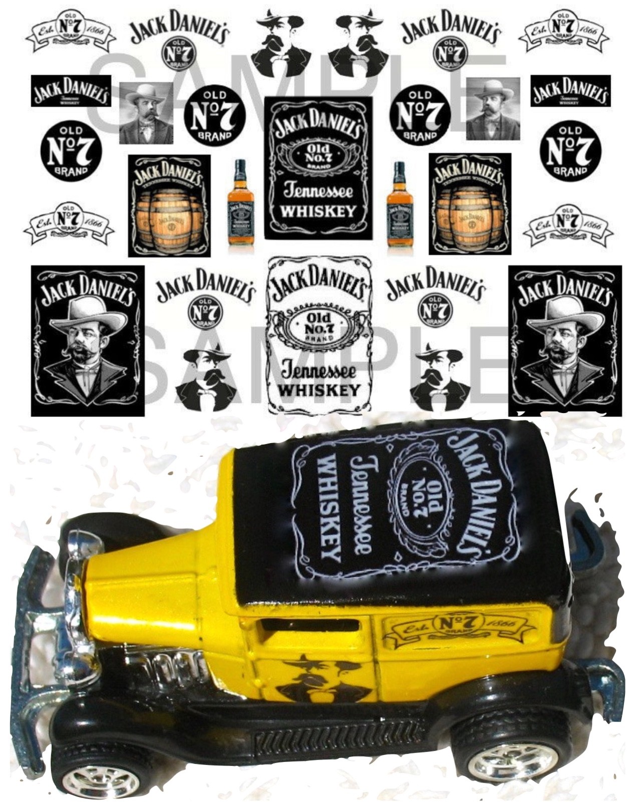 1:64,1:32,1:24 WATER-SLIDE DECALS FOR HOT WHEELS, MATCHBOX, SLOT CAR: