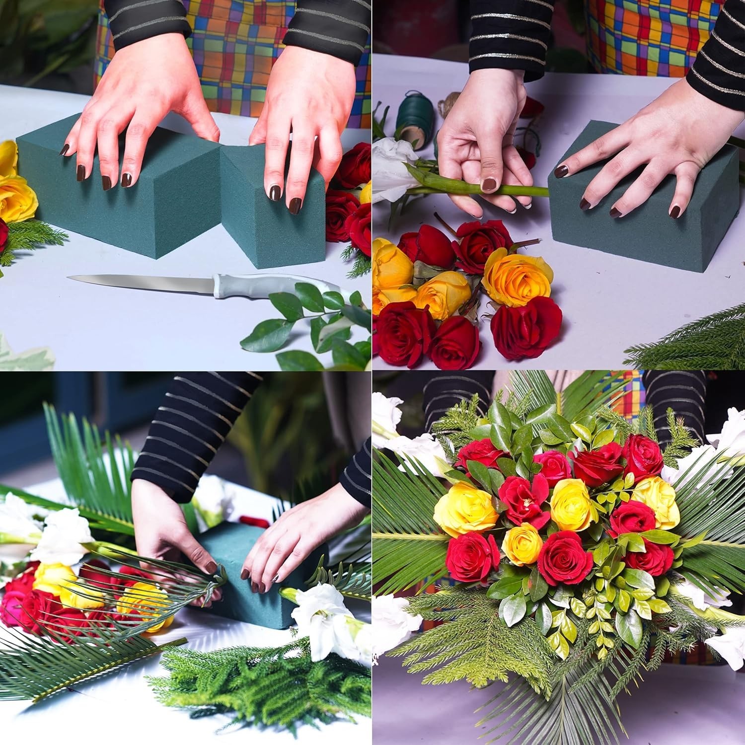 Floral Foam Blocks Set 6 Eco-Friendly Water-Absorbing Indoor Outdoor