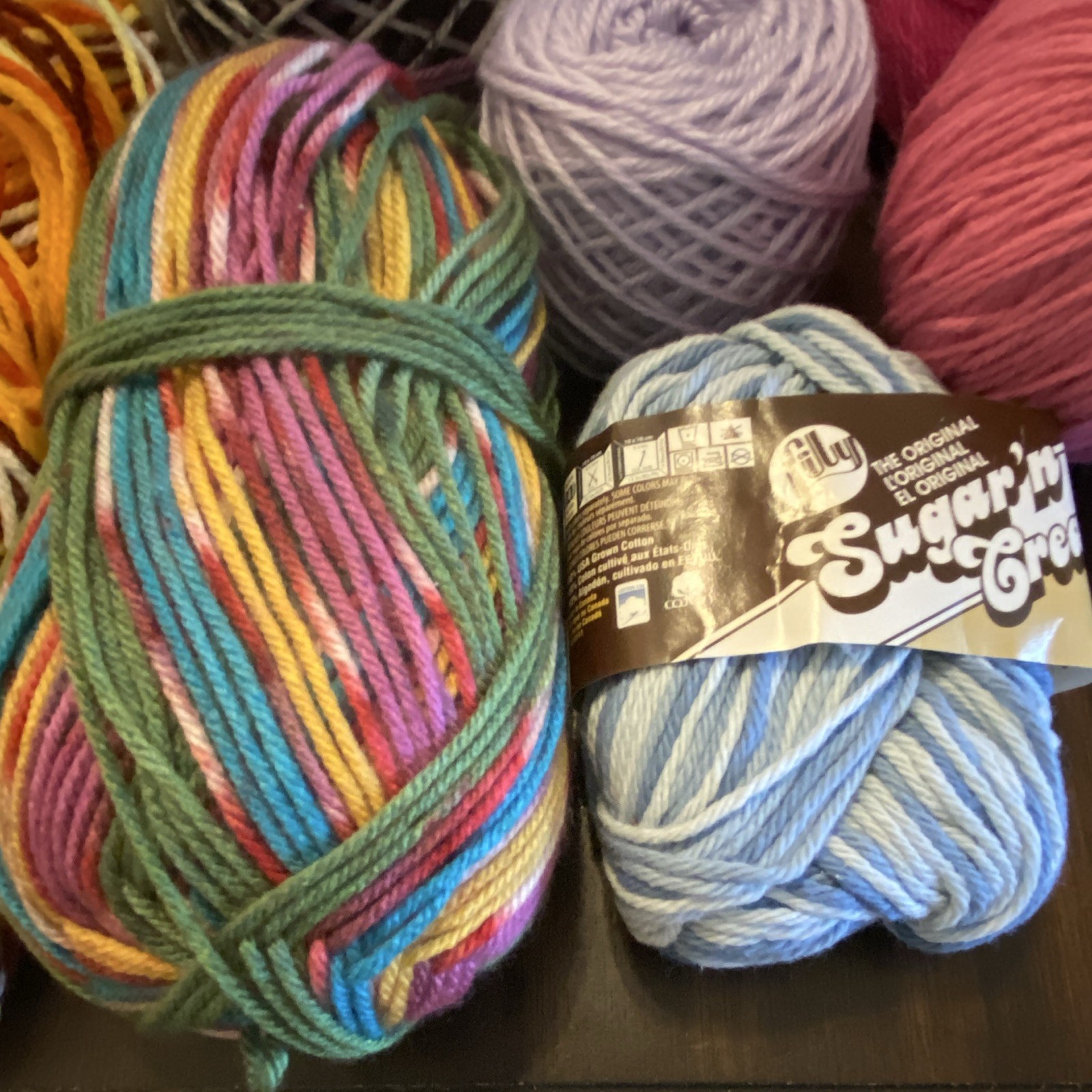 Mixed Lot of Multicolor Yarn Skeins Used with Unknown Yardage