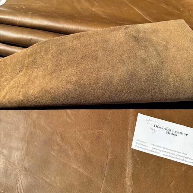 Slick Nick Brown wax/oil topcoat Discount Leather Hides 1.0mm ZA21