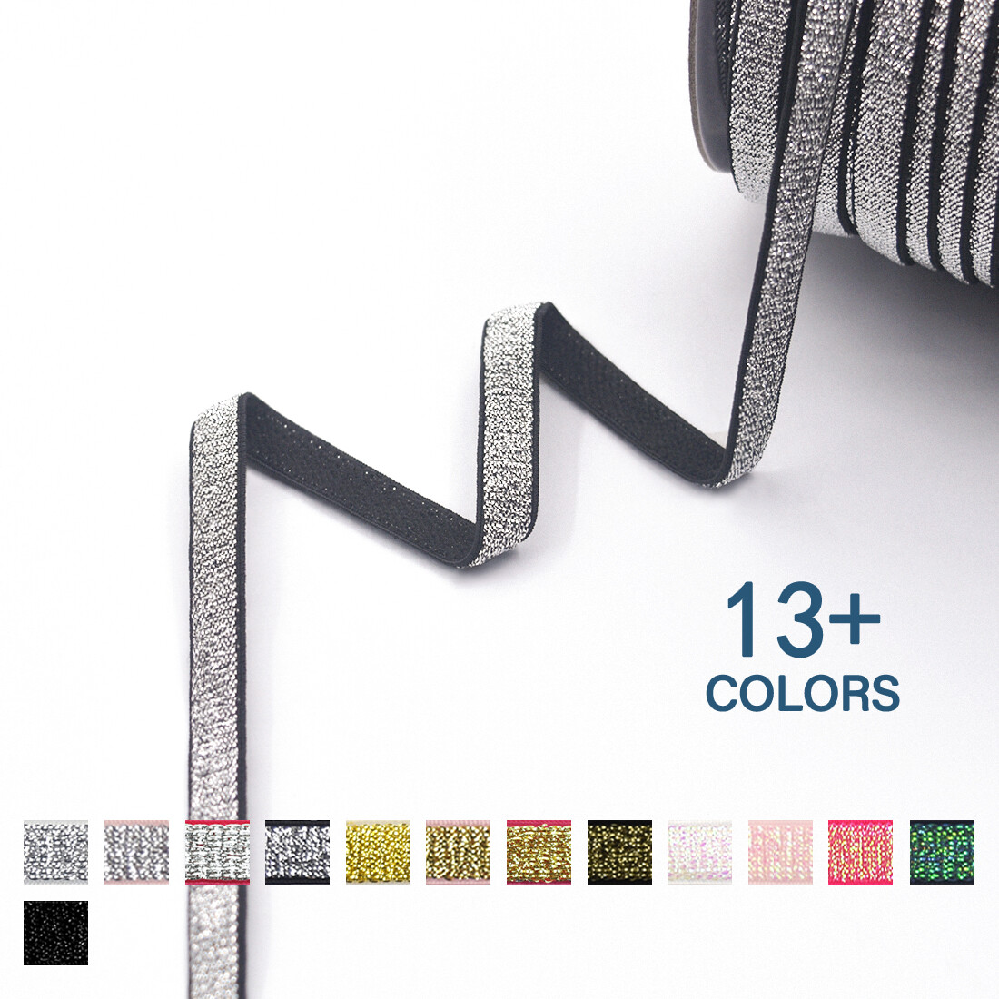 Metallic Glitter Bra Strap Elastic Band 3/8″ 10mm Lingerie Making 2 5 10 Yard