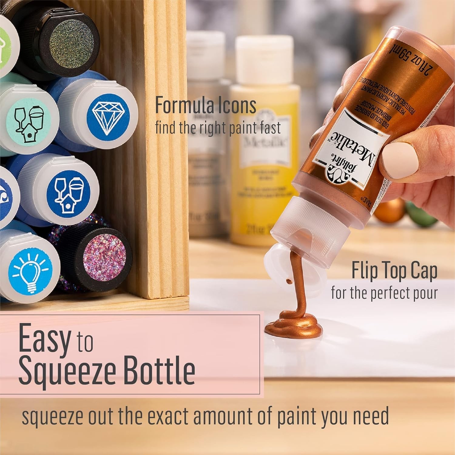 American-Made 2 oz Non-Toxic Metallic Paint in Sahara Gold – For All Surfaces