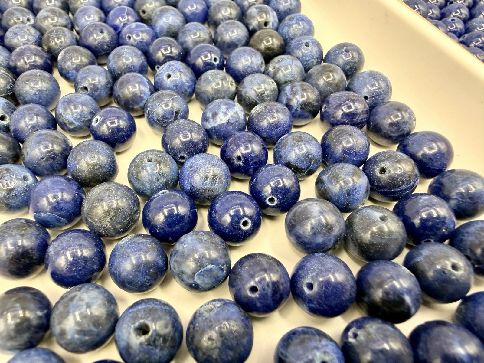1.4 Lbs 10mm & 8mm Round Blue Gemstone Beads Artisan Jewelry Making Bulk Lot