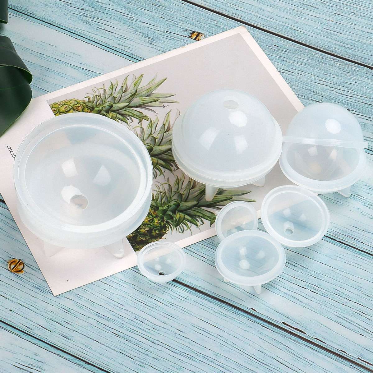 5Pcs Silicone Ball Mould Sphere Mold Balls Epoxy Resin Casting DIY Making Craft