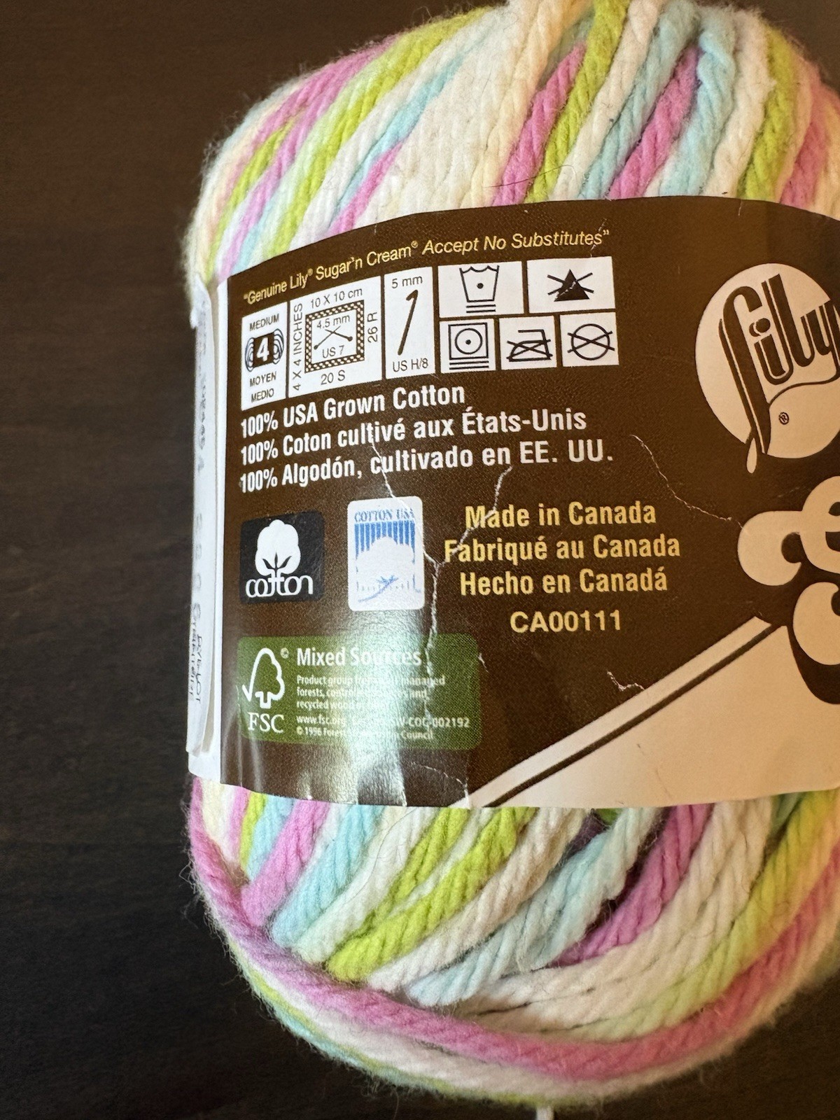 Mixed Lot Of 2 Skeins Lily Sugar ‘N Cream Cotton Yarn Worsted Weight
