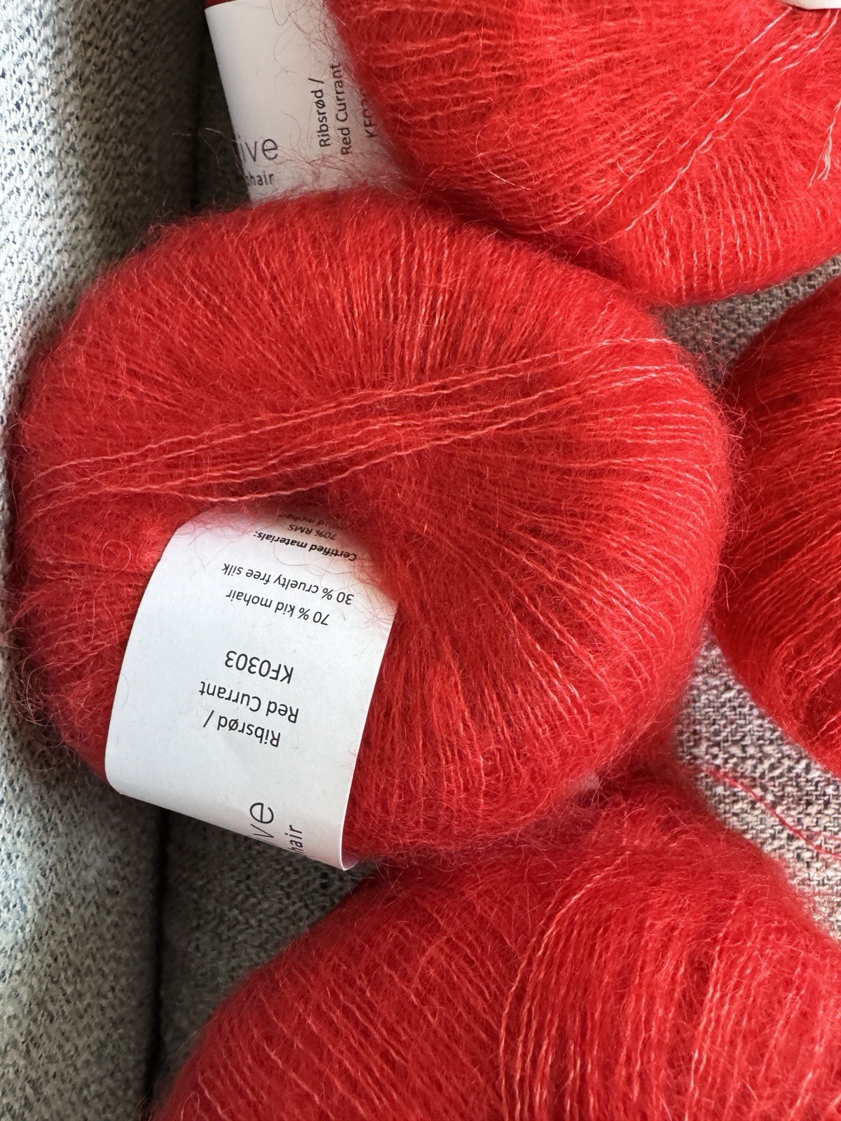 Lot Knitting For Olive Merino (11) & Silk Mohair (7) Red Currant NEW