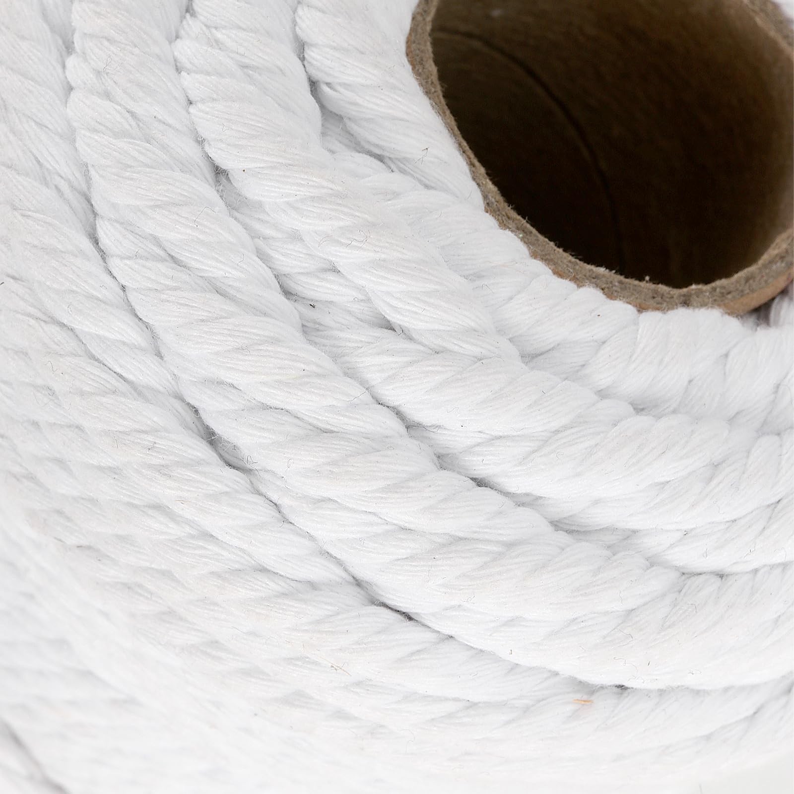 6mm x 164 Yards White Macrame Cotton Cord 4 Strand Twisted Soft Rope DIY Craft