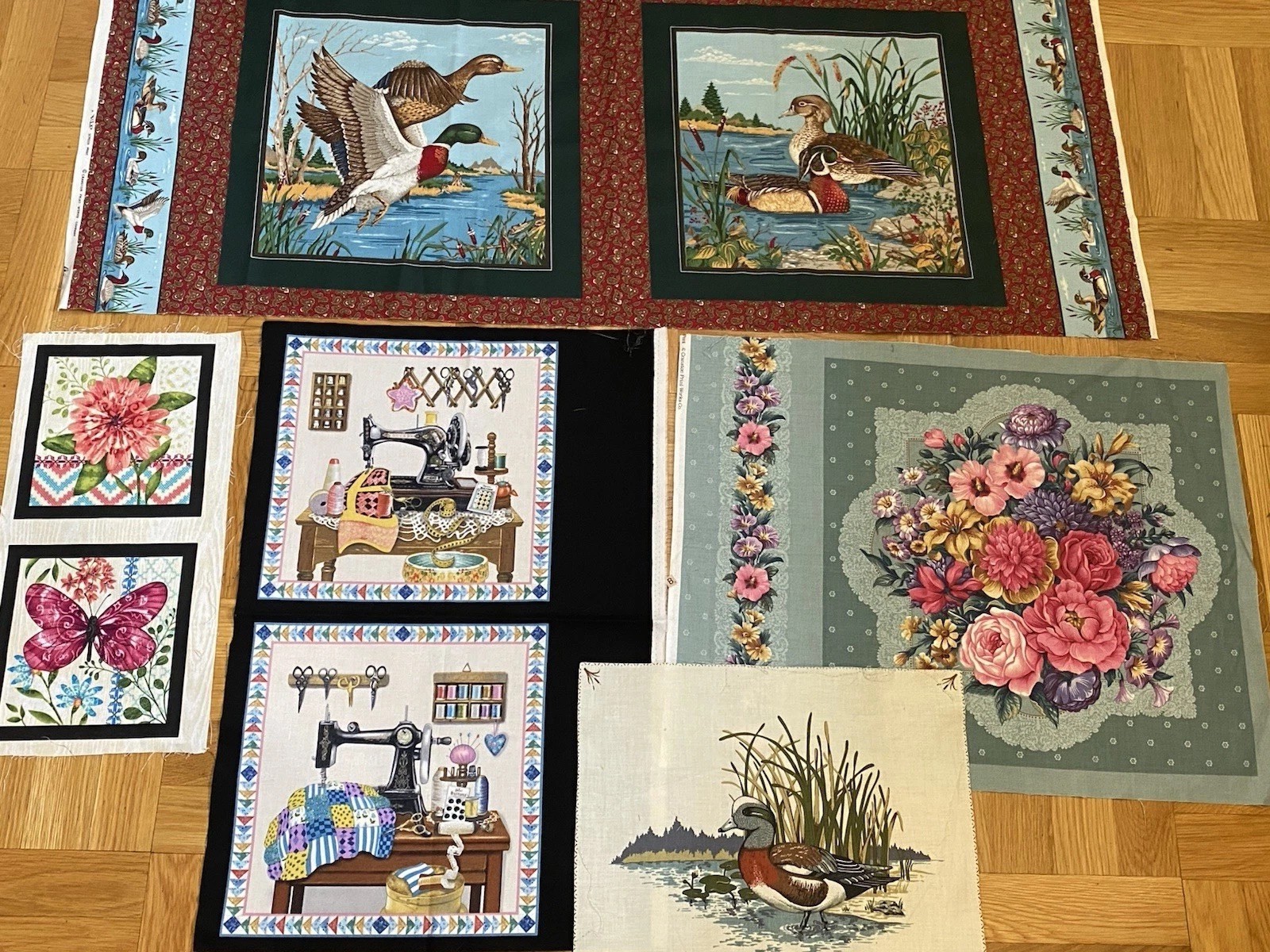 Vintage To Modern 11lb Lot Cotton Fabric Yards~Pieces~Panels Country Cottage