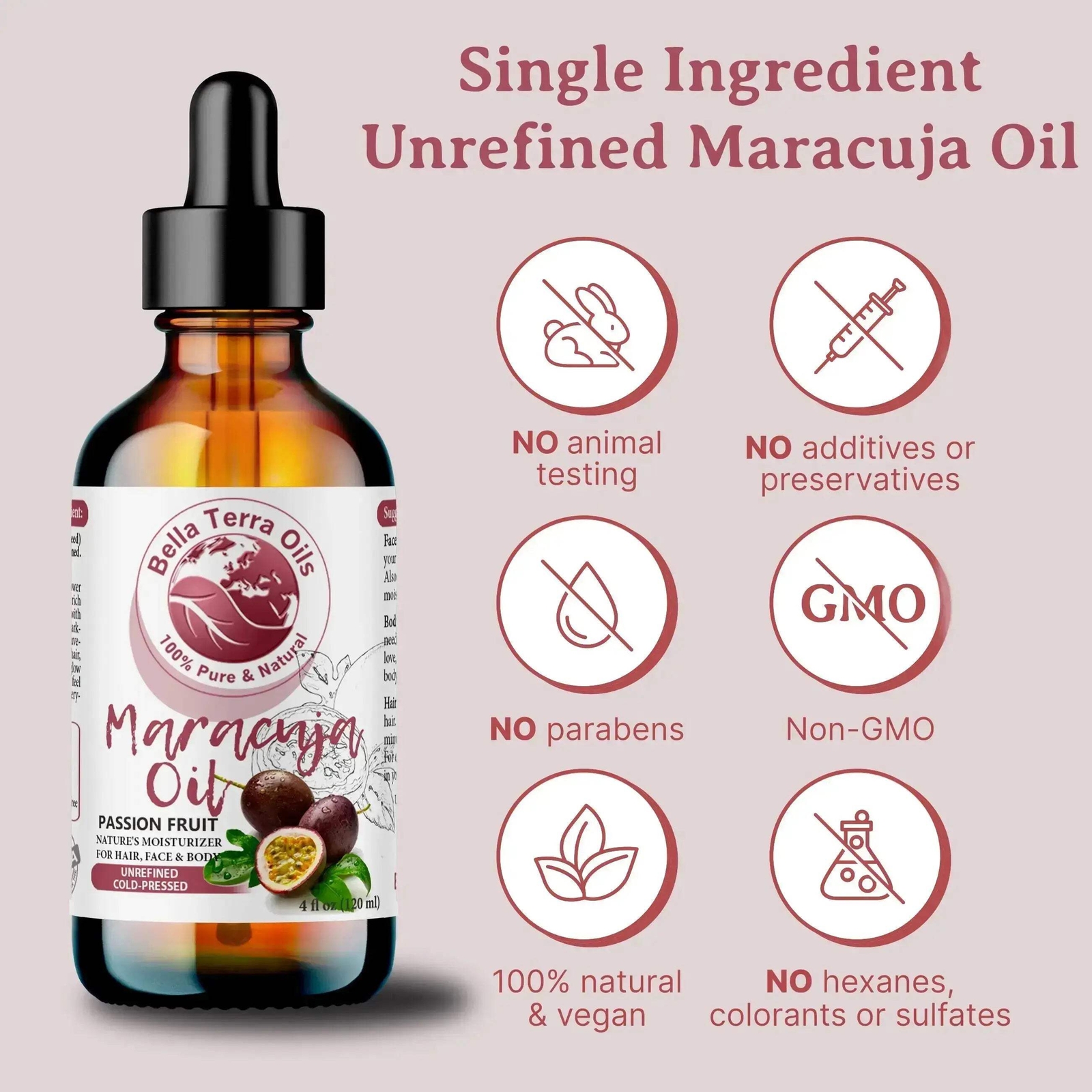 Maracuja Oil: Cold-Pressed Passion Fruit Extract, Ideal for Skin and Hair